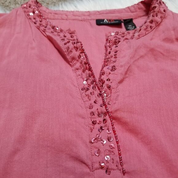 ALC pink longsleeve blouse with sequins - Picture 3 of 8
